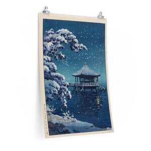 Snow at Katata Ukimido Shrine Tsuchiya Koitsu, Japanese Print, Japanese Art, Japanese Painting, Museum Print, Aesthetic Poster,Ukiyoe Poster image 8