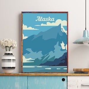 Alaska Travel Poster Rustic Poster Print Alaska State Print - Etsy