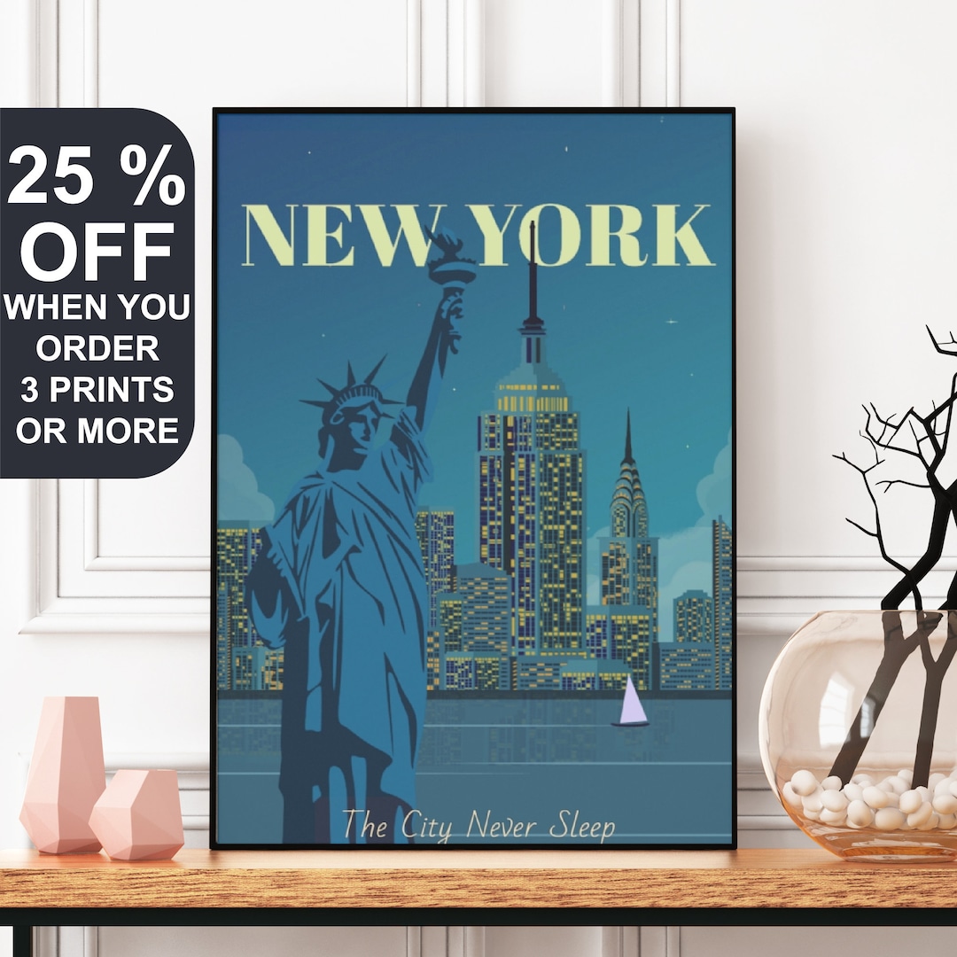 New York City Travel Poster, New York Print, New York City Wall Art