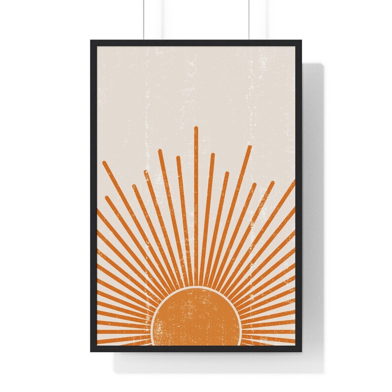 Rising Sun Wall Art Boho Wall Art Decor Mid Century Modern Etsy