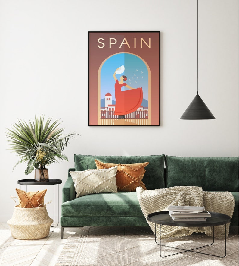 Spain Travel Poster Spanish Wall Art Barcelona Art Etsy