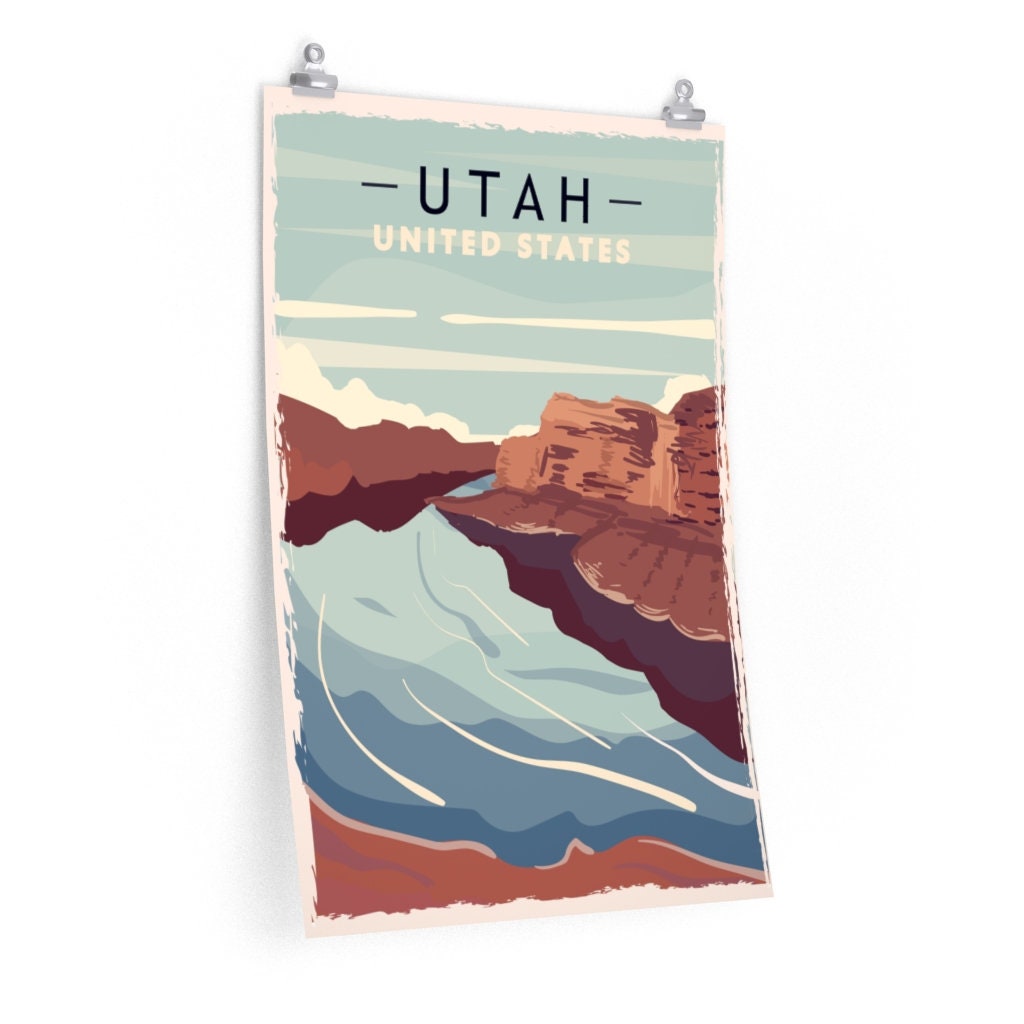 Utah Travel Poster Utah Hiking Poster Moab Utah Art Utah Etsy