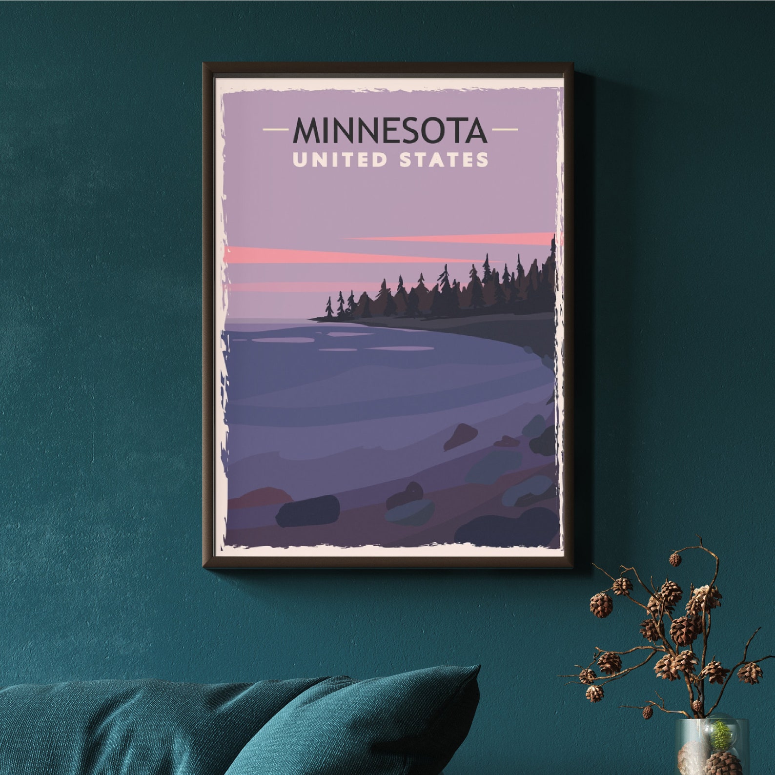 Minnesota Travel Poster Vintage Rustic Minnesota Lake - Etsy