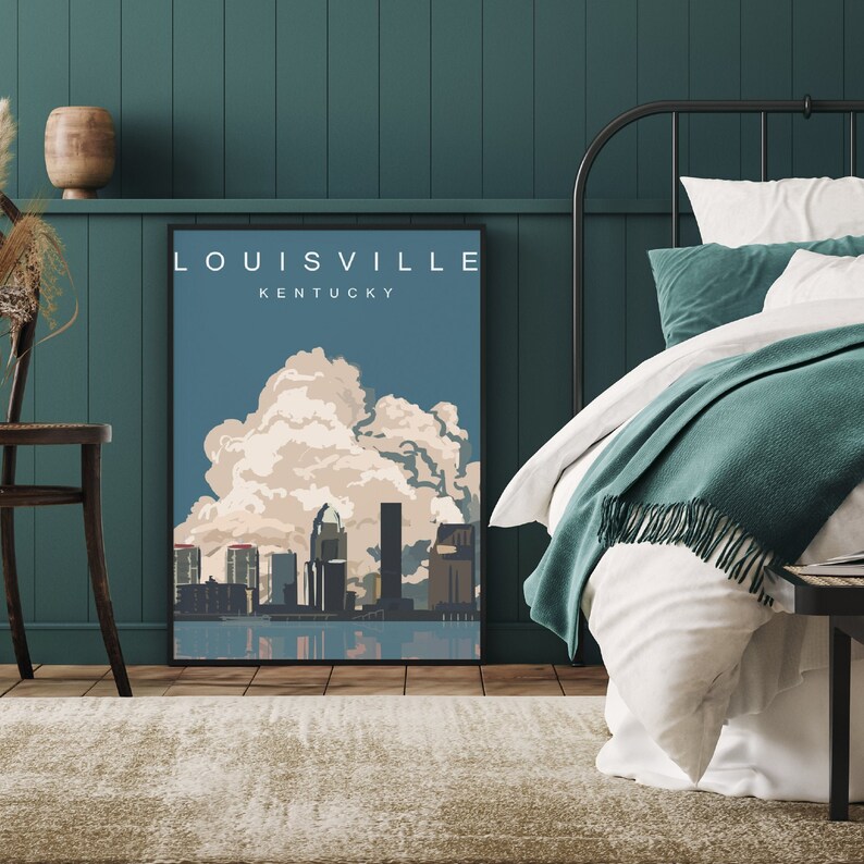 Louisville Travel Poster Louisville Art Kentucky Decor Etsy