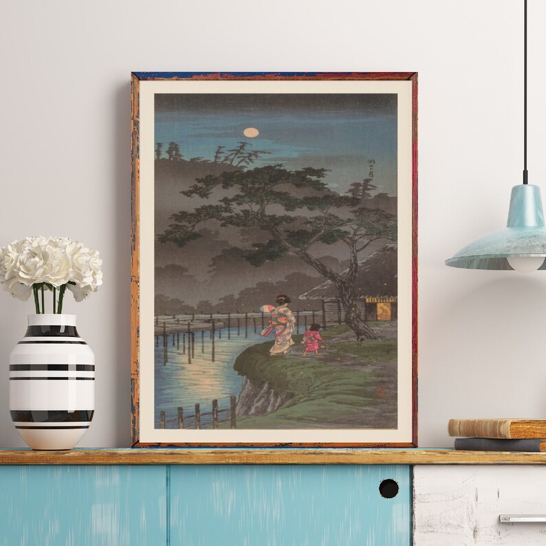 Japanese Art Japanese Poster Hiroaki Takahashi the Moon Etsy