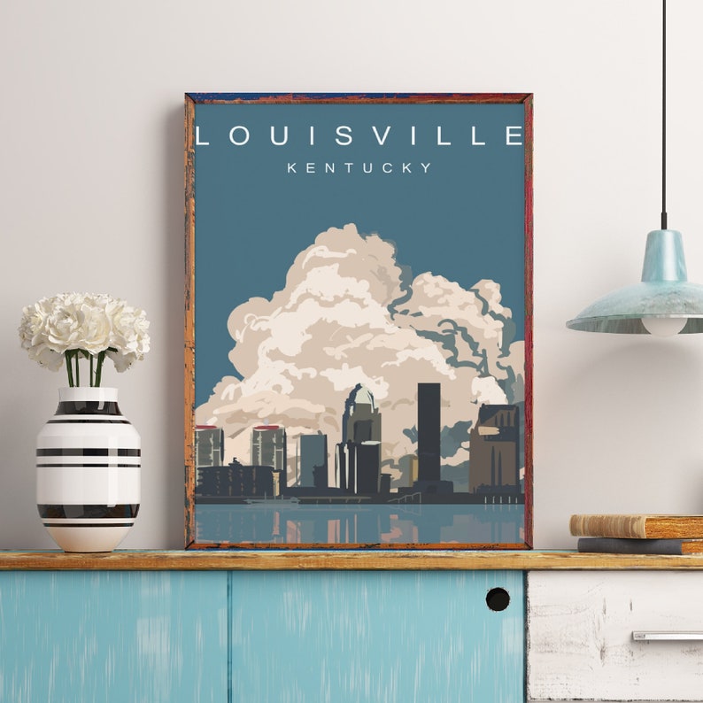 Louisville Travel Poster Louisville Art Kentucky Decor Etsy
