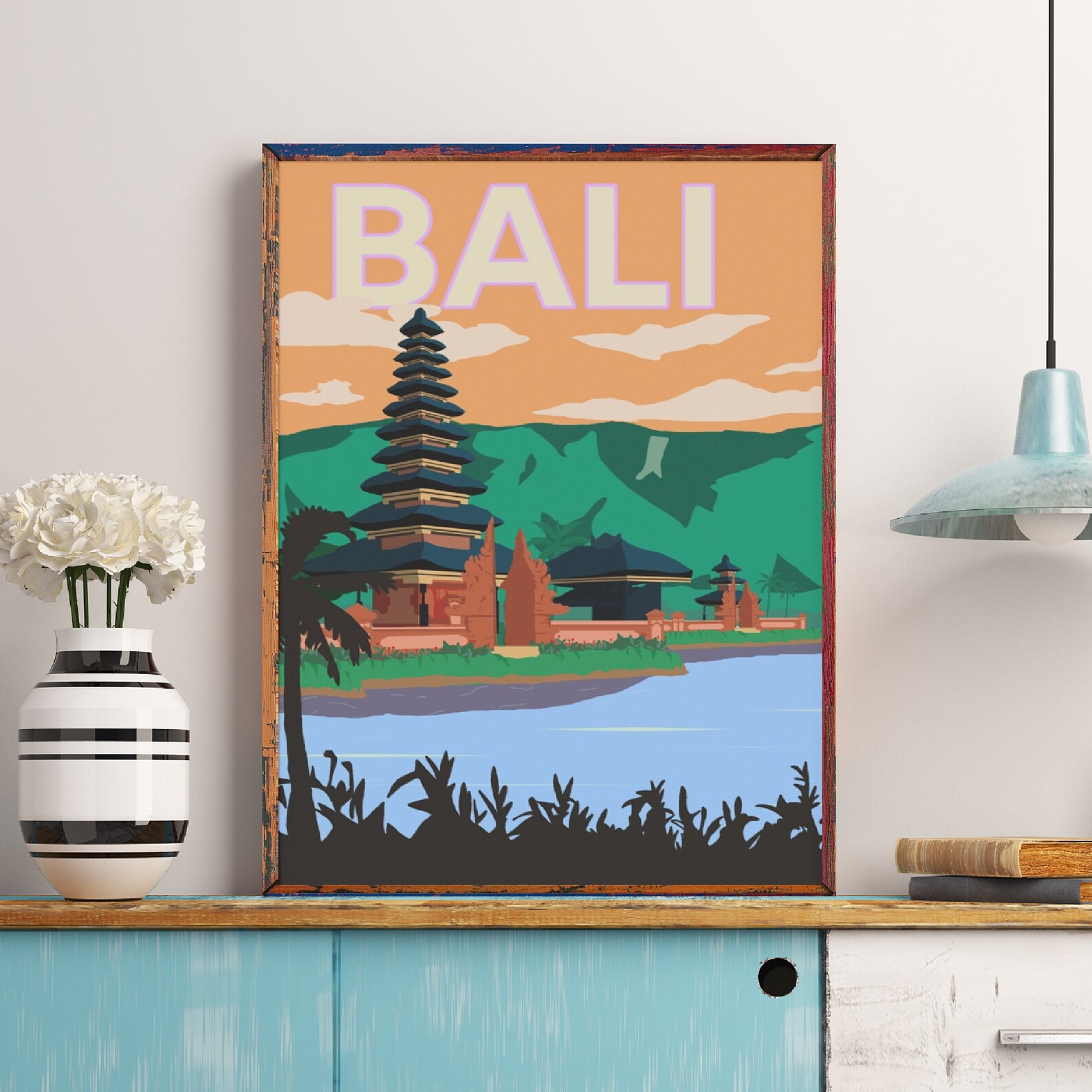 Bali Travel Poster Indonesia Travel Wall Art Indonesia Etsy