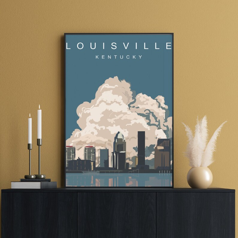 Louisville Travel Poster Louisville Art Kentucky Decor Etsy
