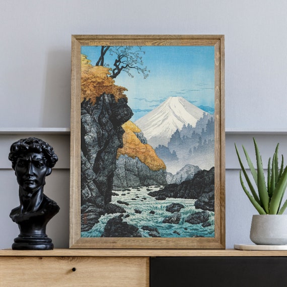 Japanese Print Japanese Art Foot of Mount Ashitaka by | Etsy
