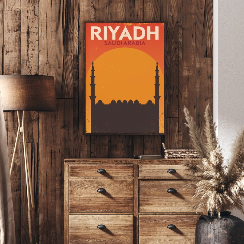 Riyadh Travel Poster Saudi Arabia Print Al Rajhi Grand Etsy