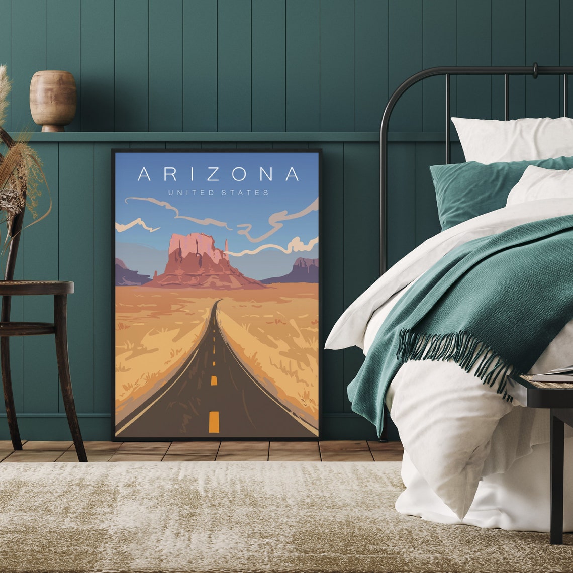 Arizona Travel Poster Arizona Wall Art Arizona Wall Decor Etsy
