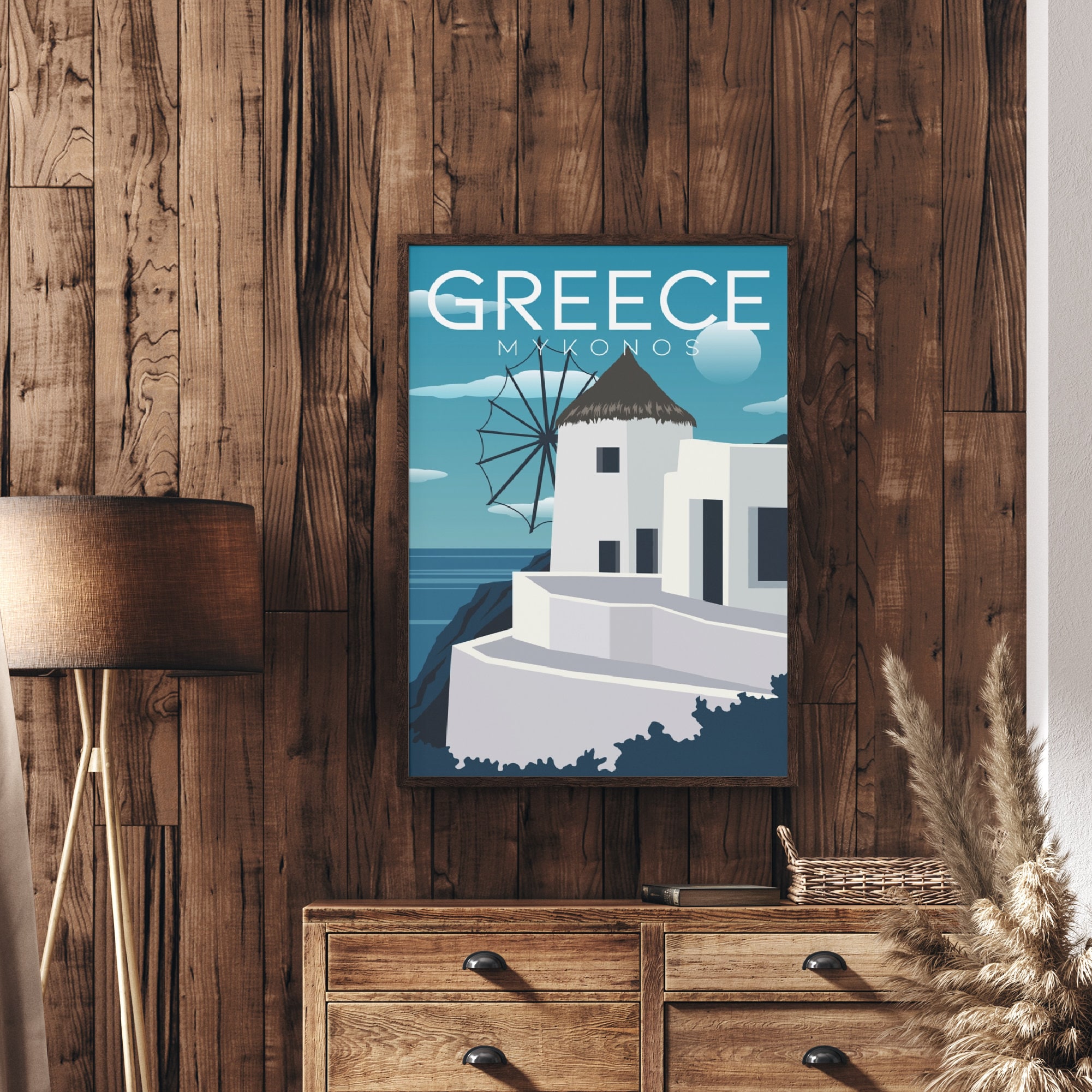 Mykonos Greece Poster Mykonos Wall Art Greek Islands Etsy
