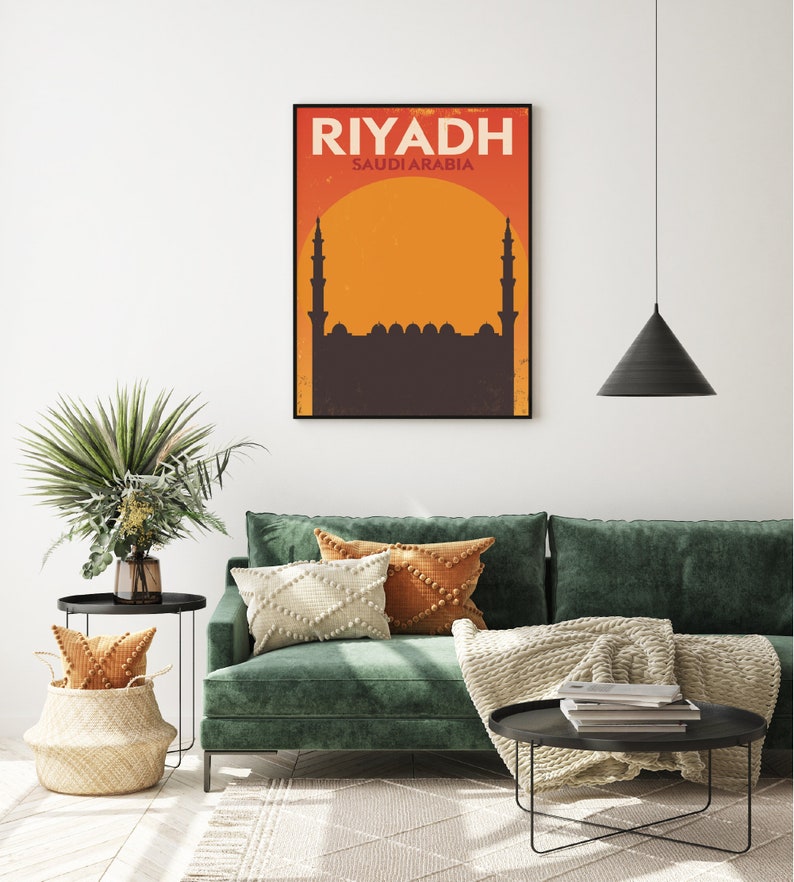 Riyadh Travel Poster Saudi Arabia Print Al Rajhi Grand Etsy