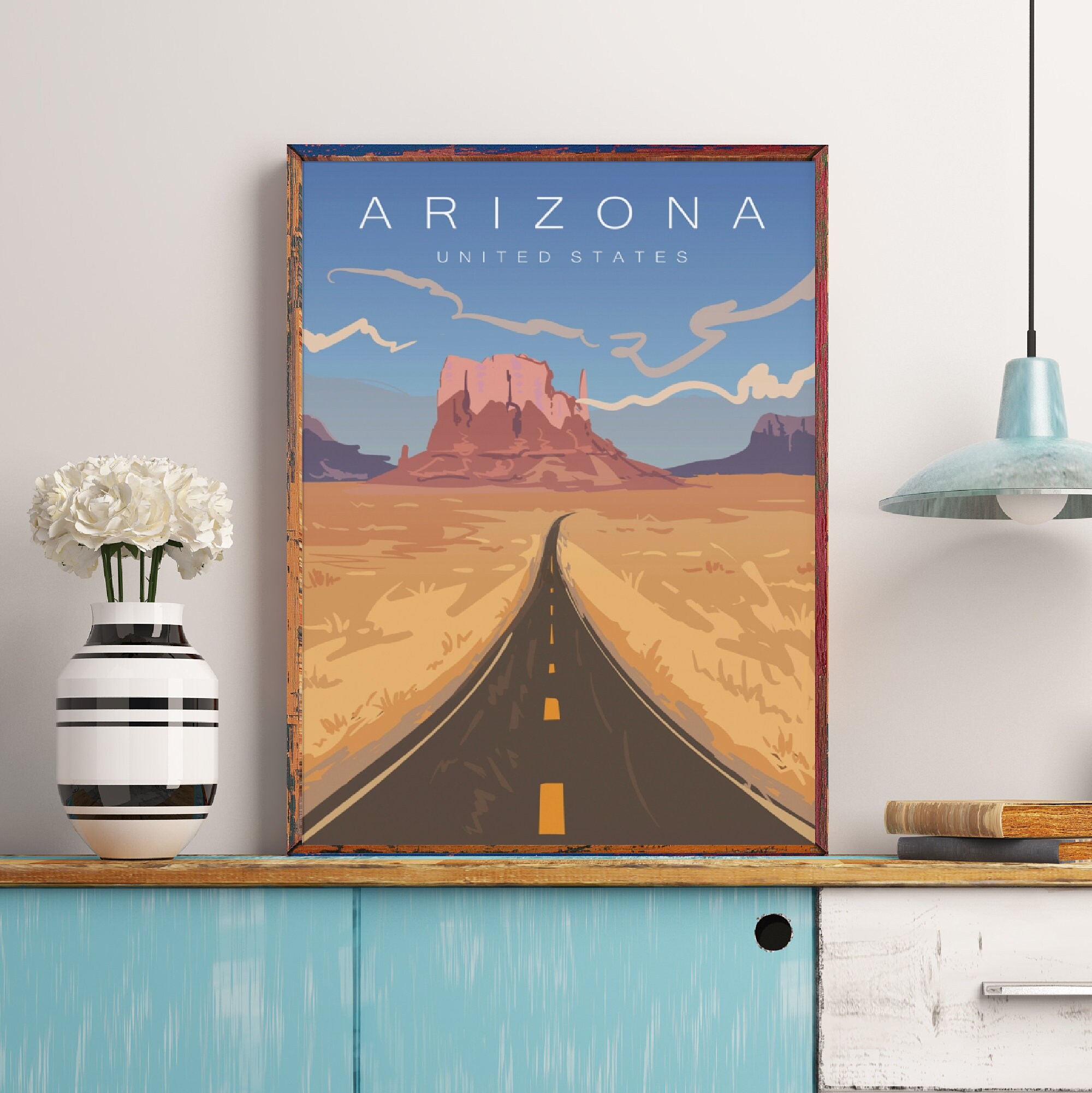 Arizona Travel Poster Arizona Wall Art Arizona Wall Decor Etsy