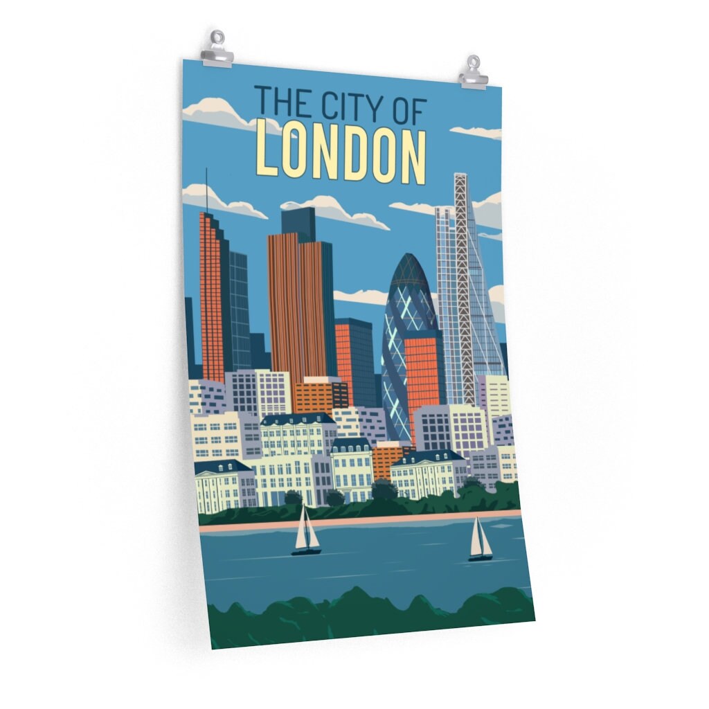 London Travel Poster Retro London Print East London England Etsy