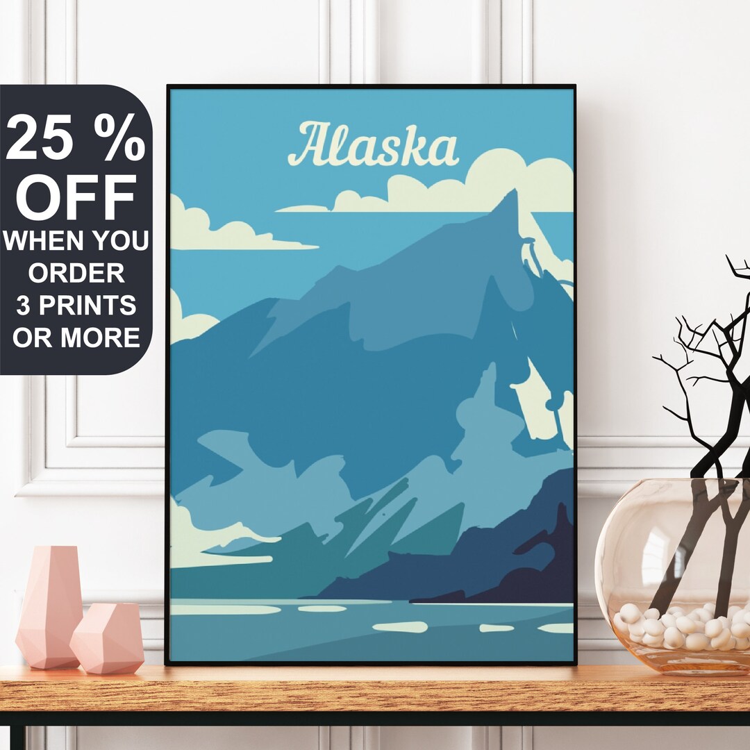 Alaska Travel Poster Rustic Poster Print Alaska State Print - Etsy