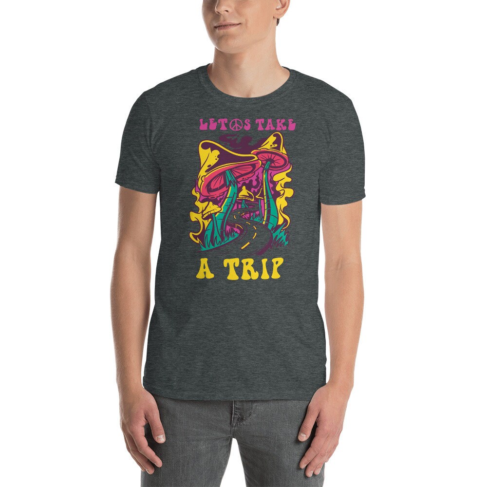 Retro Psychedelic Mushroom Shirt Let's Take a Trip Magic | Etsy