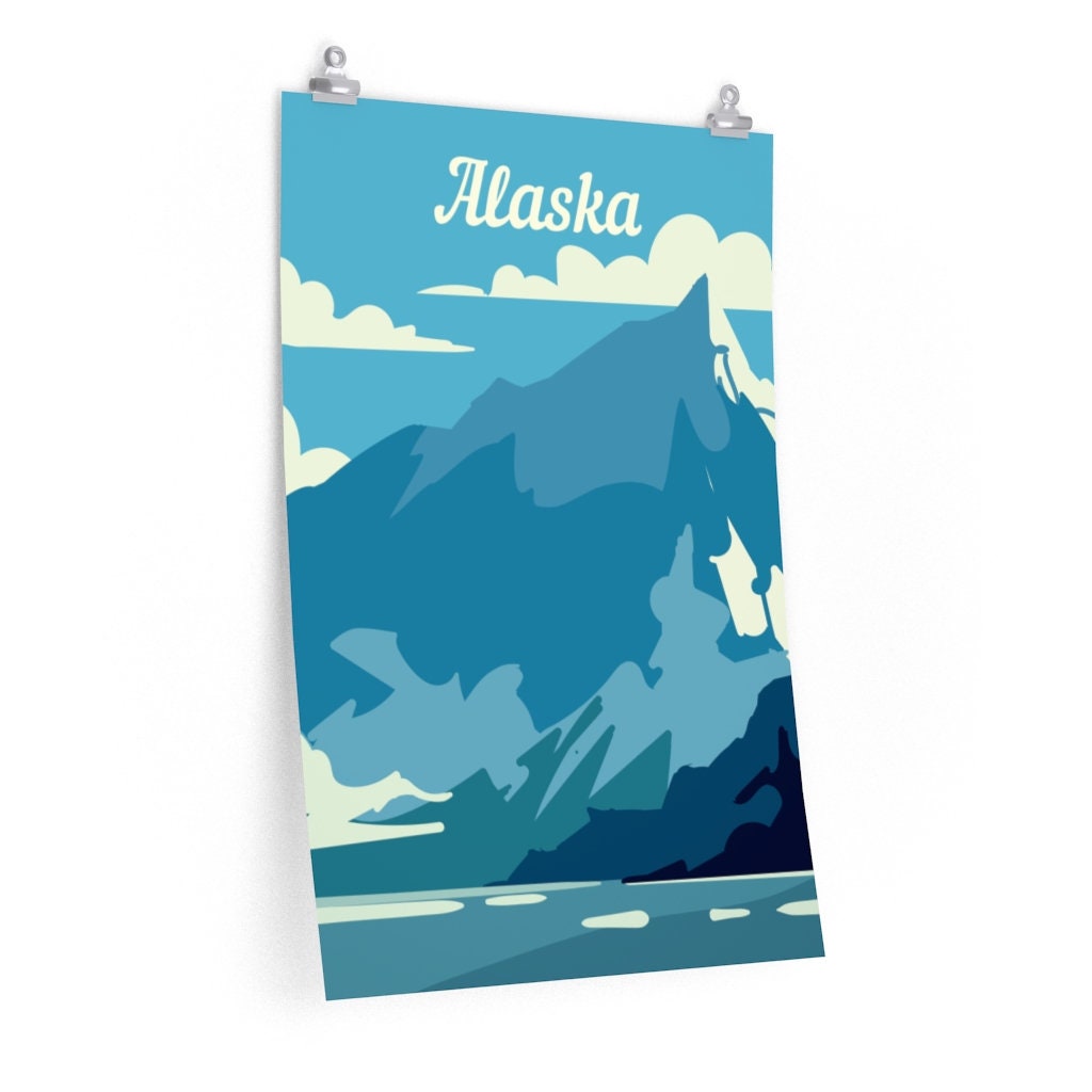 Alaska Travel Poster Rustic Poster Print Alaska State Print | Etsy