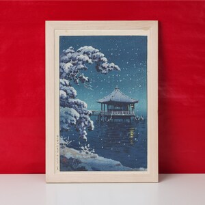 Snow at Katata Ukimido Shrine Tsuchiya Koitsu, Japanese Print, Japanese Art, Japanese Painting, Museum Print, Aesthetic Poster,Ukiyoe Poster image 4