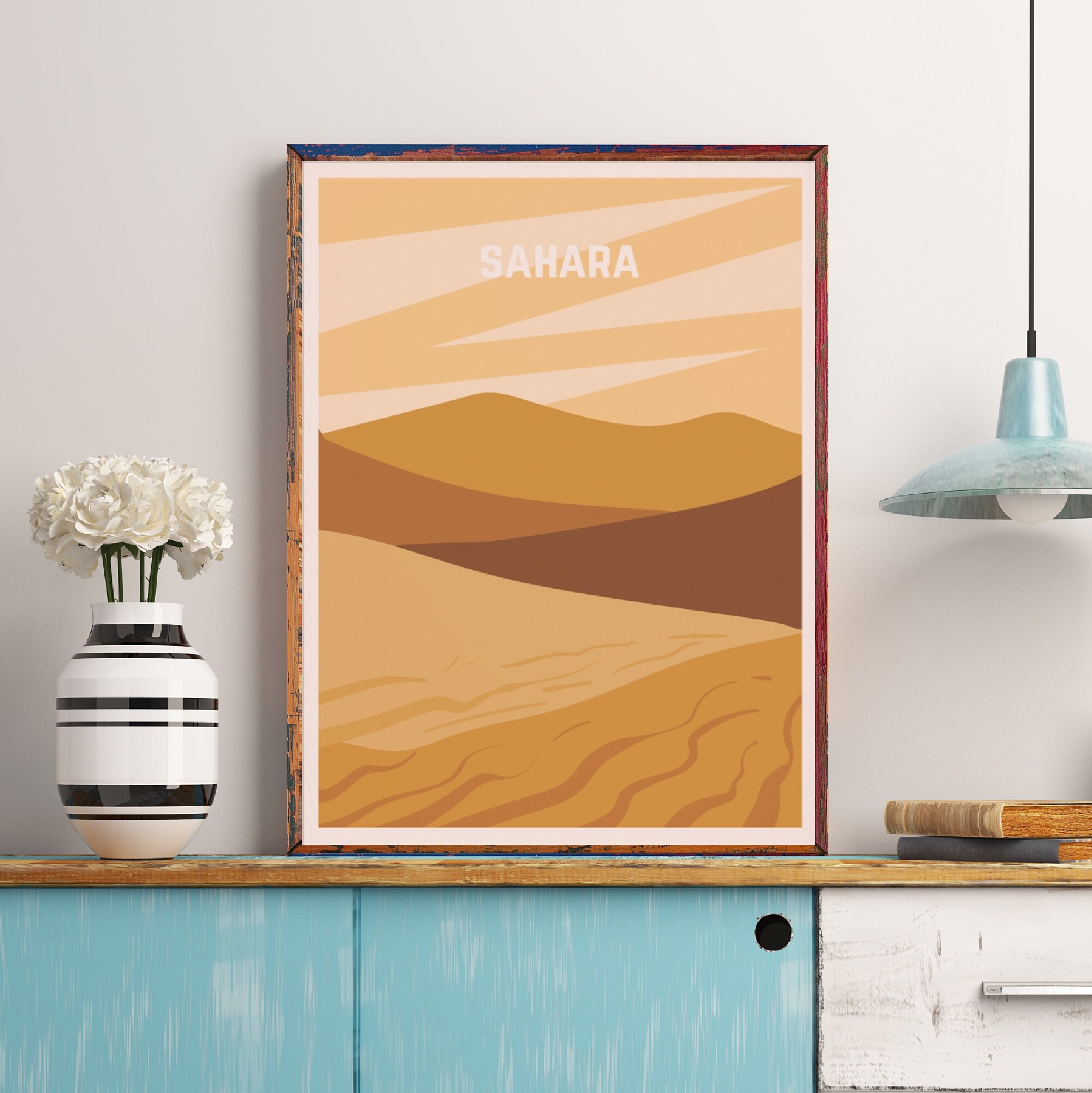 Sahara Desert Travel Poster Africa Print Desert Wall Art - Etsy UK