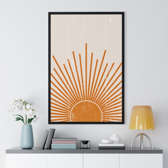Rising Sun Wall Art Boho Wall Art Decor Mid Century Modern Etsy