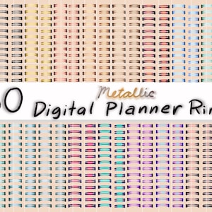 30 Digital Planner rings, Metallic Digital Spiral Binder Rings, GoodNotes Spring, Notability, Spiral coil binder, Rose gold, Metallic Colors