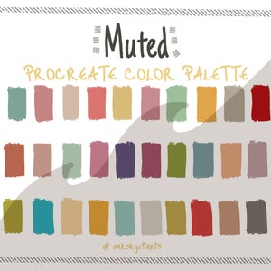 Procreate Color Palette, Muted color swatches, Colorful tones color scheme, iPad Procreate App, Digital Color Palette, Instant Download,