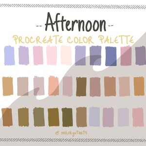 Procreate Color Palette, iPad Procreate App, Afternoon tones color scheme, Sunset color swatches, Digital Color Palette, Instant Download,