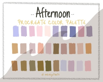 Procreate Color Palette, iPad Procreate App, Afternoon tones color scheme, Sunset color swatches, Digital Color Palette, Instant Download,
