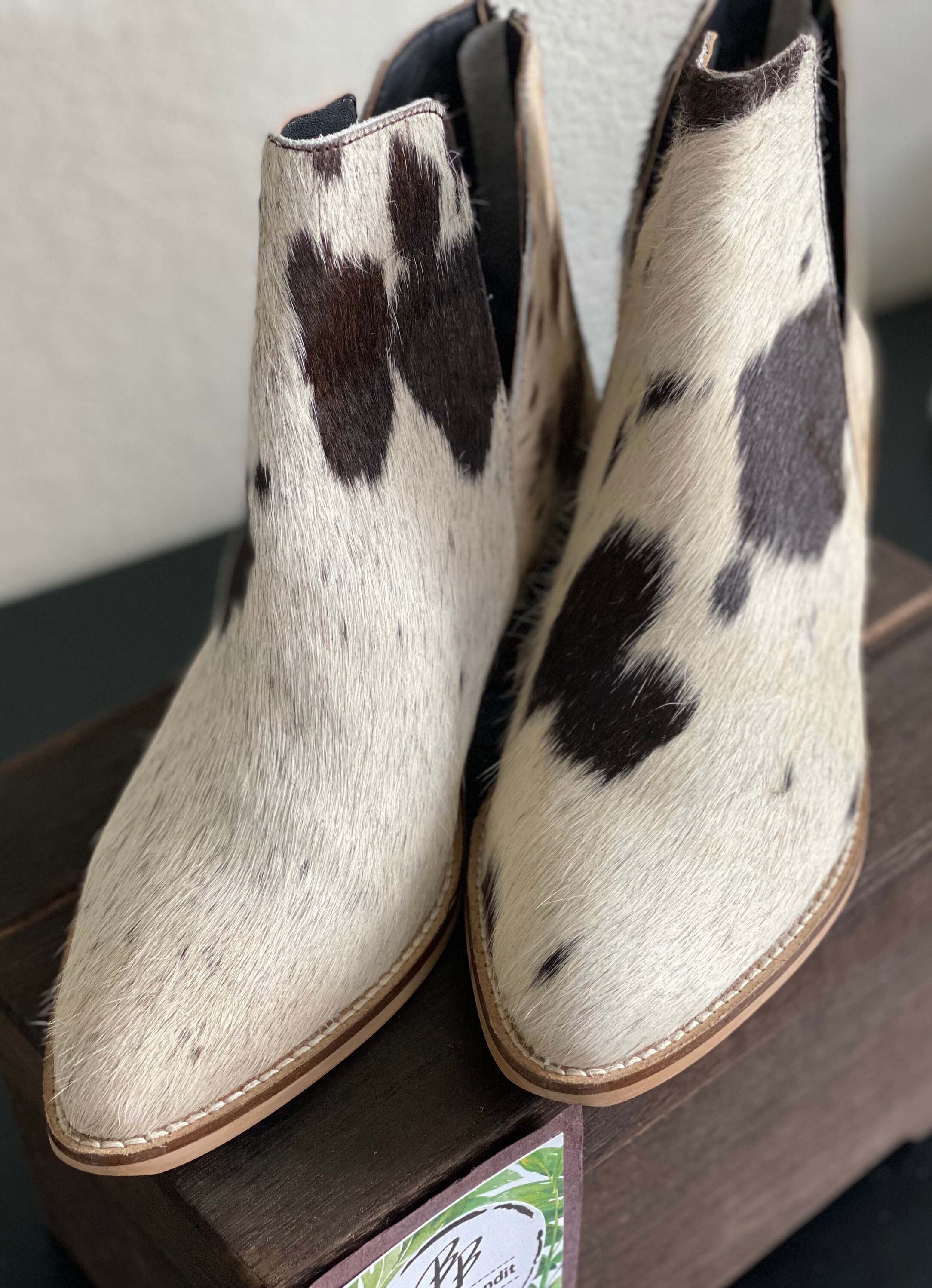 cowhide bootie