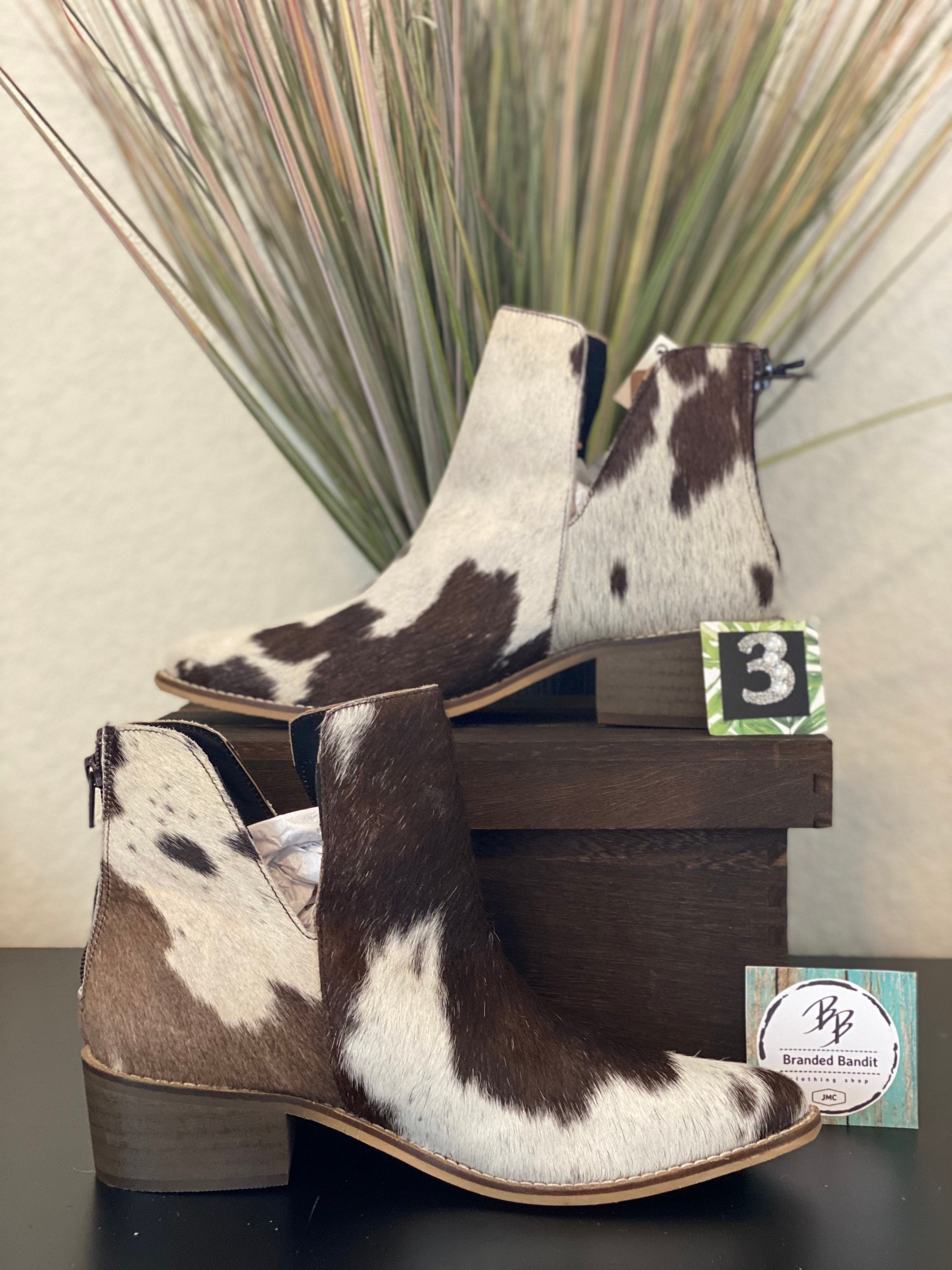 cowhide boots womens