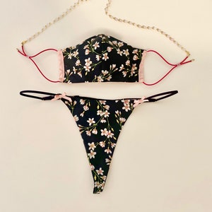 Luxury Silk and Egyptian Cotton Lawn Mask and Thong Gift Set