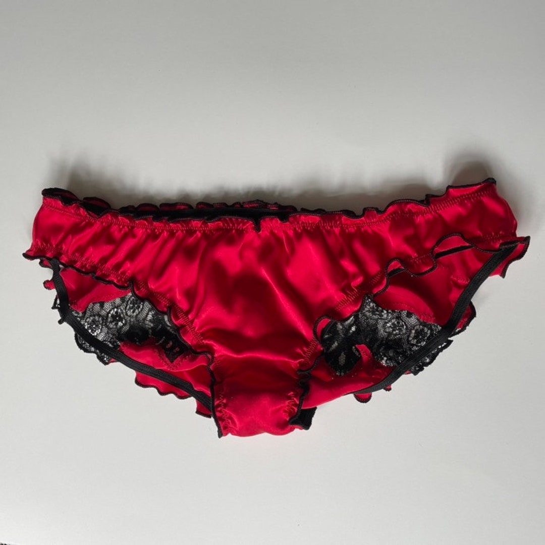 Luxury Silk and French Leavers Lace Frilly Panty Etsy