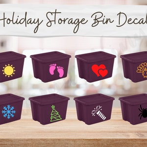 Storage Bin Decal | Holiday Storage Label | Large Storage Tote Decal | Organization | Storage | Christmas | Easter | Decorations Container