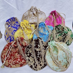 Bolso de mano tradicional de la India, bolso de mano para mujer, bolsa hecha a mano, regalo de Diwali, cartera de mano, regalos de boda, bolsas con trabajo de Gota, regalos de fiesta