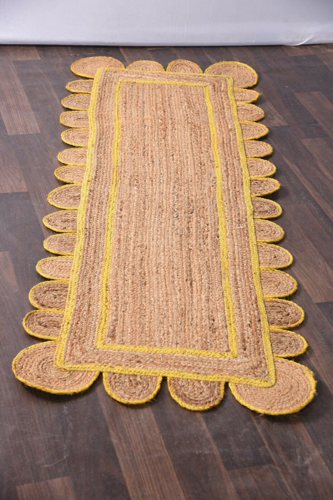 Scalloped Runner Rug Jute Scallop Rug Jute Runner Rug Etsy UK