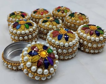 Lot of 100 Kumkum Box,Haldi Kumkum Holders, Wedding Favor, Return Gift, Roli Chawal Box Handmade Kumkum Box, Birthday Gift, Wedding Ring Box
