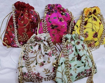 Indian Potli Bags, Indian Wedding Favor, Return Gifts, Wedding Favours, Wedding Favor Bags, Indian Favors, Favour Bags, Mehndi Favors