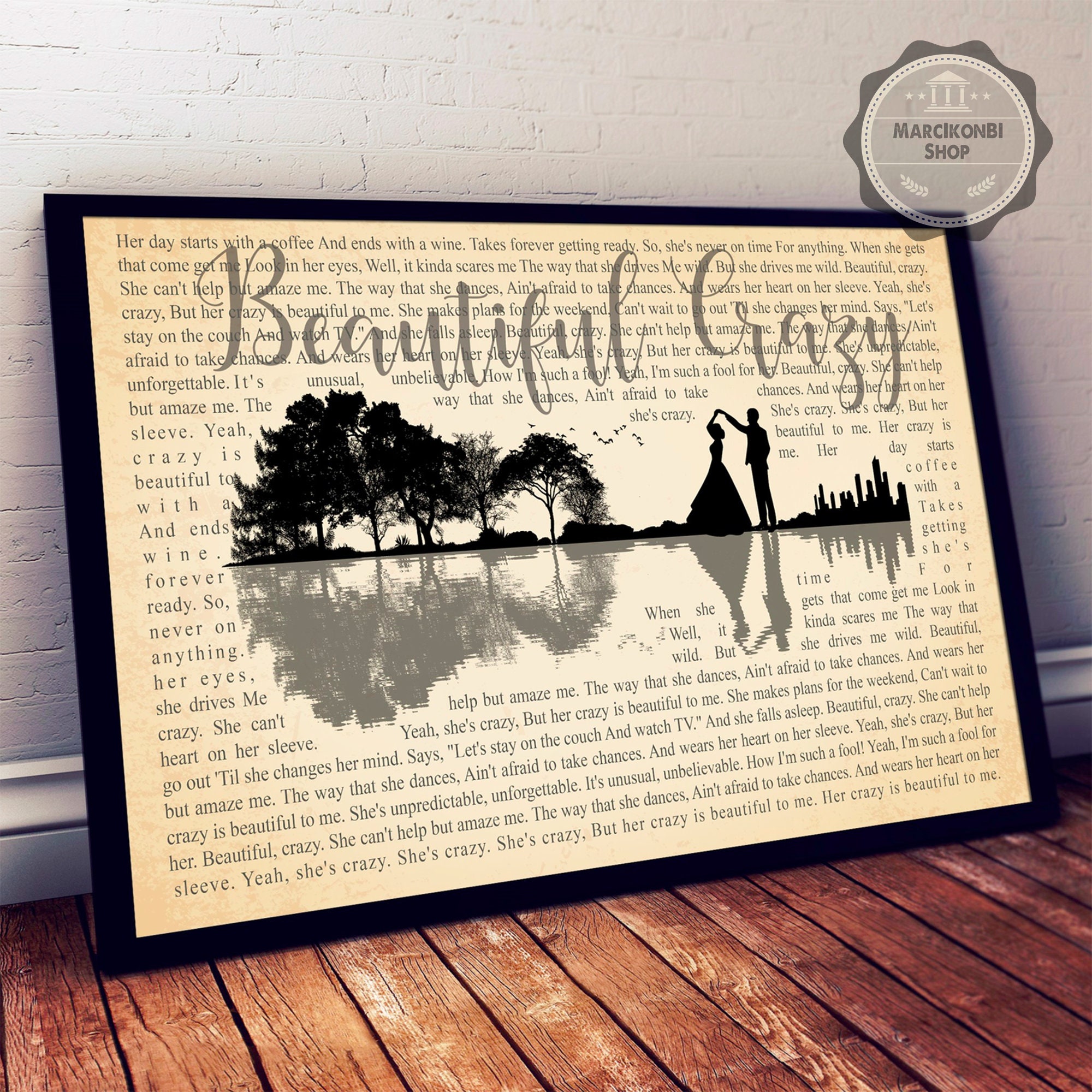 Beautiful Crazy Song Music Lyrics Art Print Wall Decor Gifts | Etsy