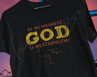 Camiseta cristã "Deus é a minha força", presente religioso.