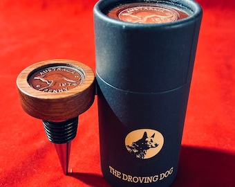 70th Birthday Present - 1956 Australian Penny Jarrah Wine Bottle Stopper - Gift Boxed - Many Years Available