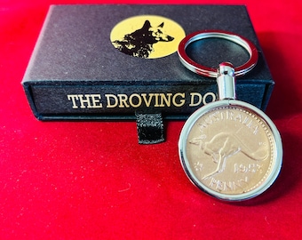 80th Birthday Gift Present - 1946 Replica Australian Penny Bezel Keyring - Gift Boxed - Many Years Available