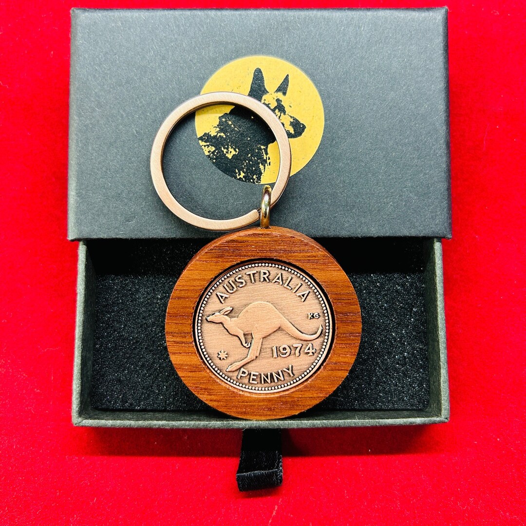 90th Birthday Present - 1936 Australian Penny Jarrah Keyring - Drawer ...