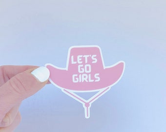 Pink Cowgirl Hat Sticker | Let's Go Girls