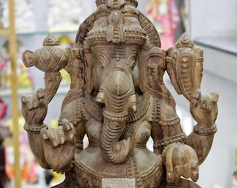 Beautiful Wooden Ganesha Statue 24 Inches, 24 Inches Wooden Ganesha Statue, Wooden Ganesha Statue, Ganesha Statue Wood.