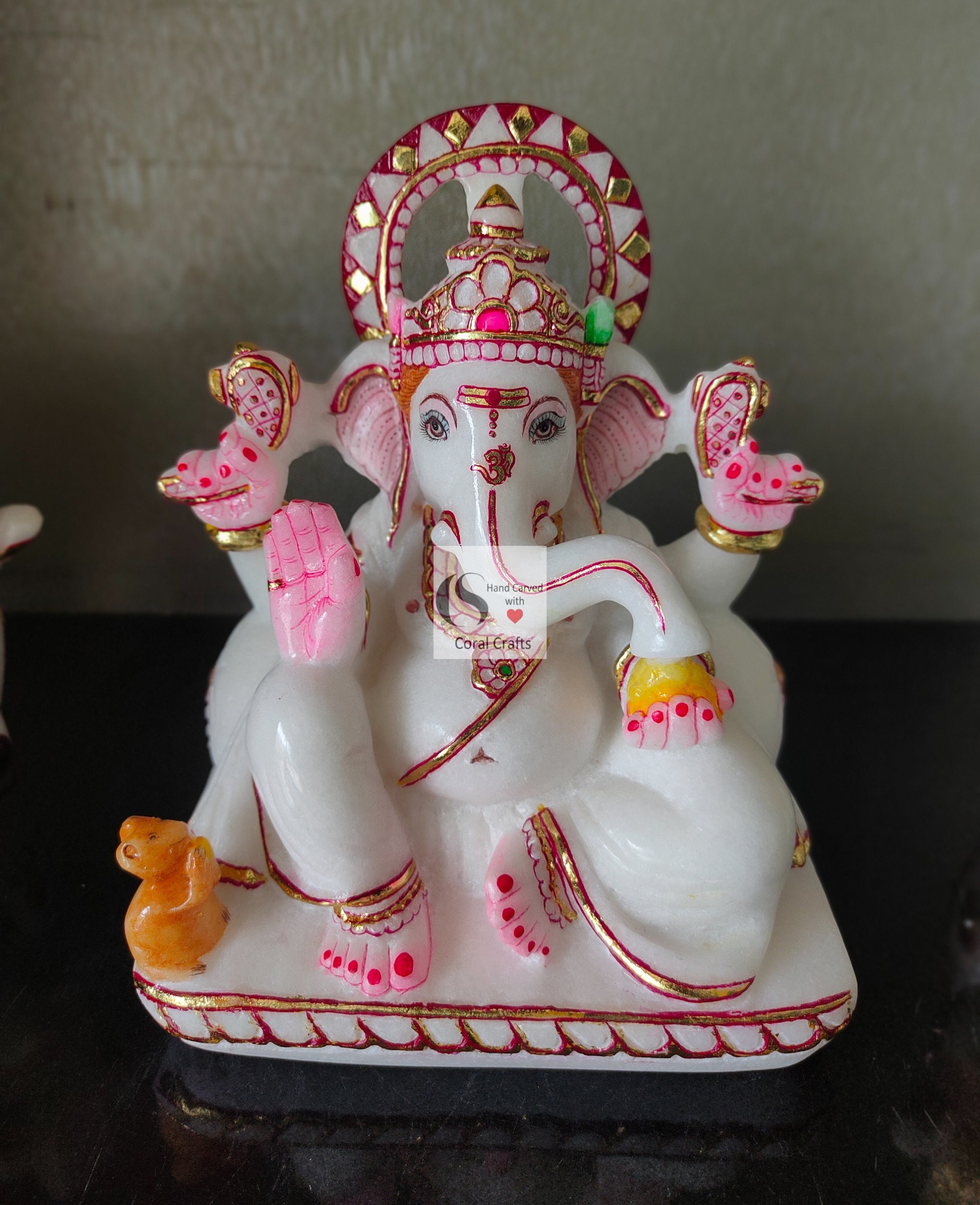 Hand Crafted Marble Ganesha Statue Beautiful Ganesha Statue Etsy