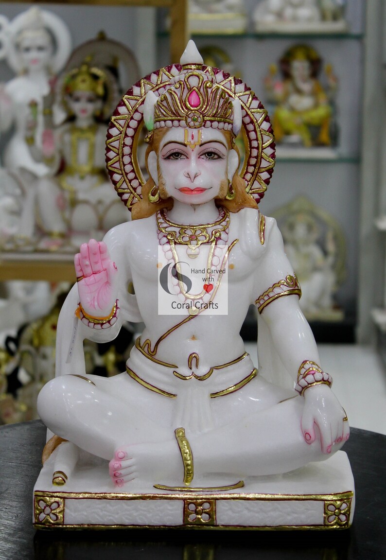 Lord Hanuman Statue Hanuman Statue Made From White Marble Etsy Canada