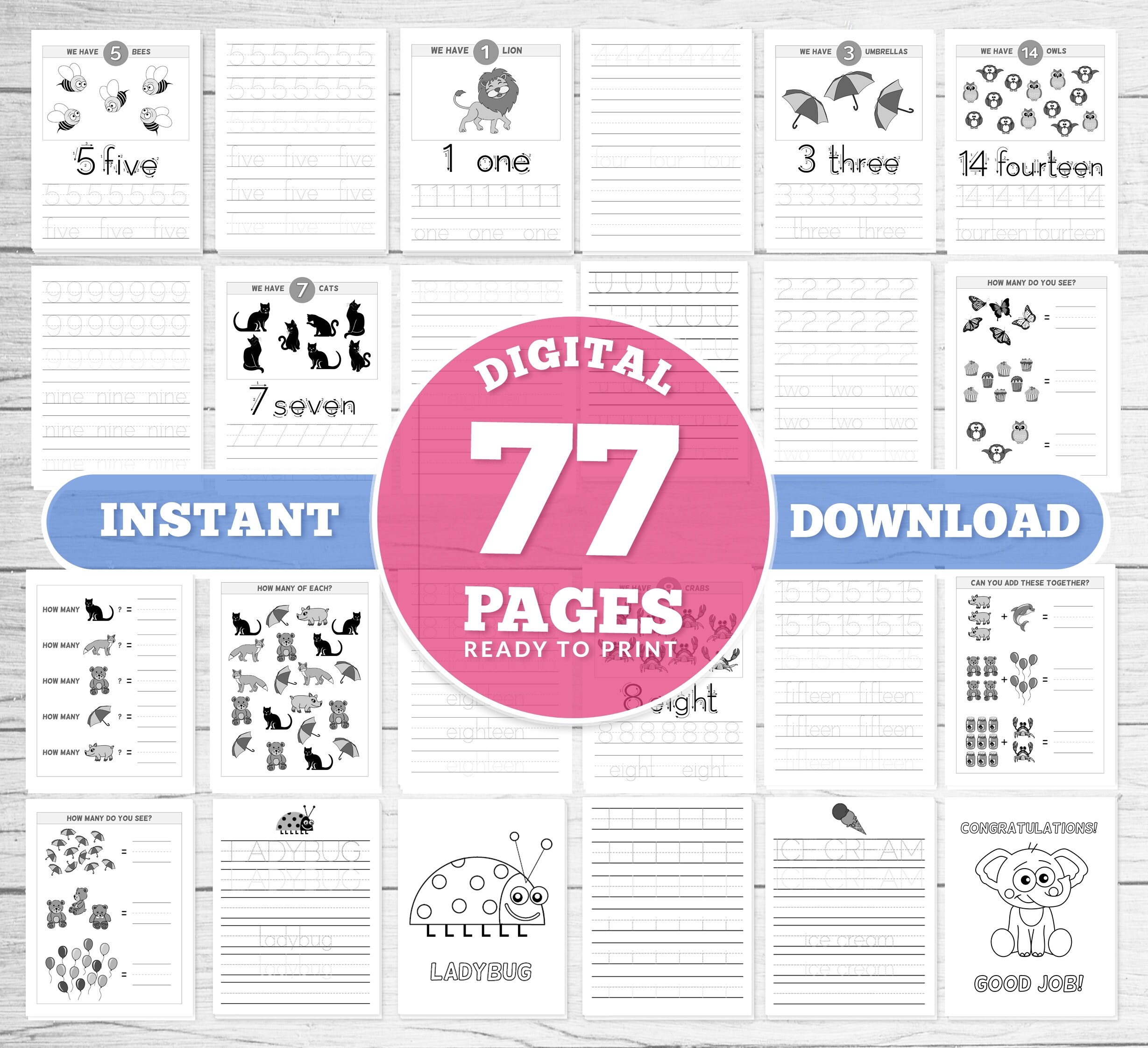 Number Tracing Counting and Adding for Preschoolers and Toddlers PDF, 0 ...