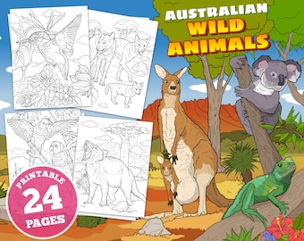 Australian Animals Coloring Pages for Kids, Unique Illustrations (PDF)