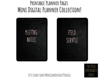 Printable Digital Meeting Notebook & Field Service Return Visit Pages  | The More Important Things | Pioneer Planner | JW Planner